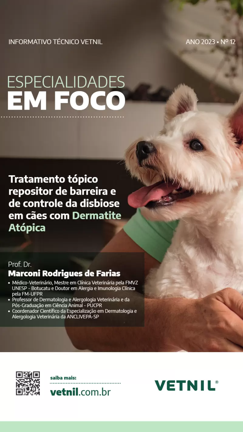 Info Tec. Esp em Foco - Tratamento tópico repositor de barreira e de controle da disbiose em cães com Dermatite Atópica